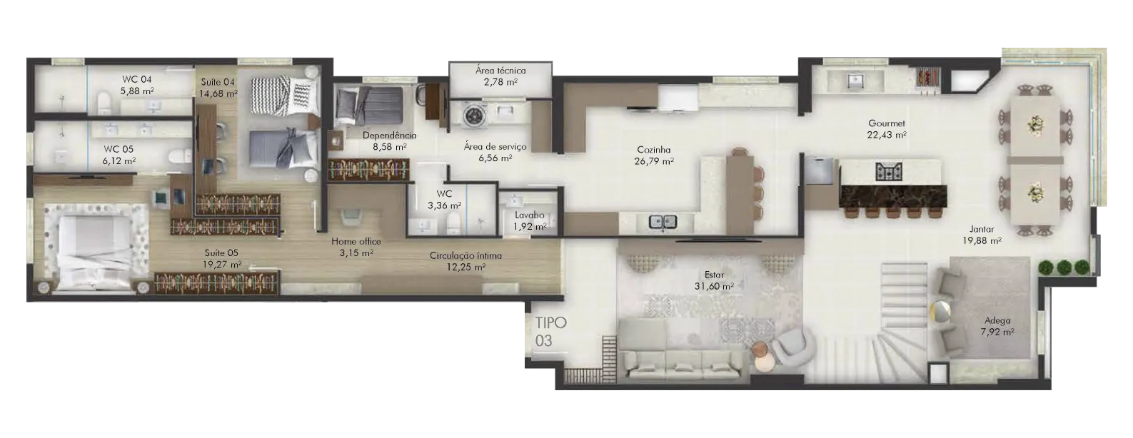 Hill Tower - Cobertura 03 - Pav. Inferior com 225,29m².png
